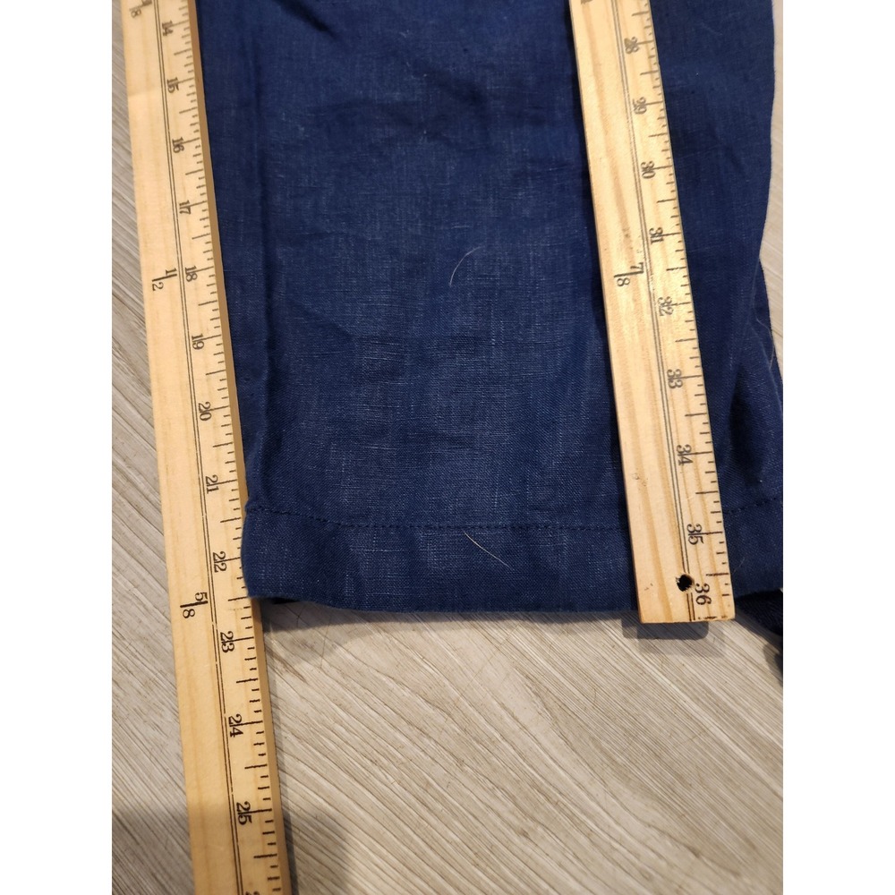 J. Jill Pure Jill Linen Pants Navy Blue Elastic Waist Drawstring Hem Large NEW - Picture 7 of 9